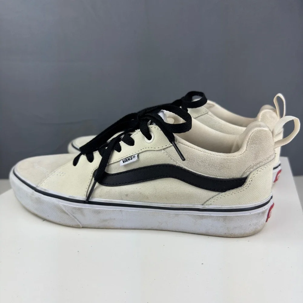 Vans Filmore Sneakers Mens 9 Cream Black Suede Canvas Low Top Skate Shoes 721454